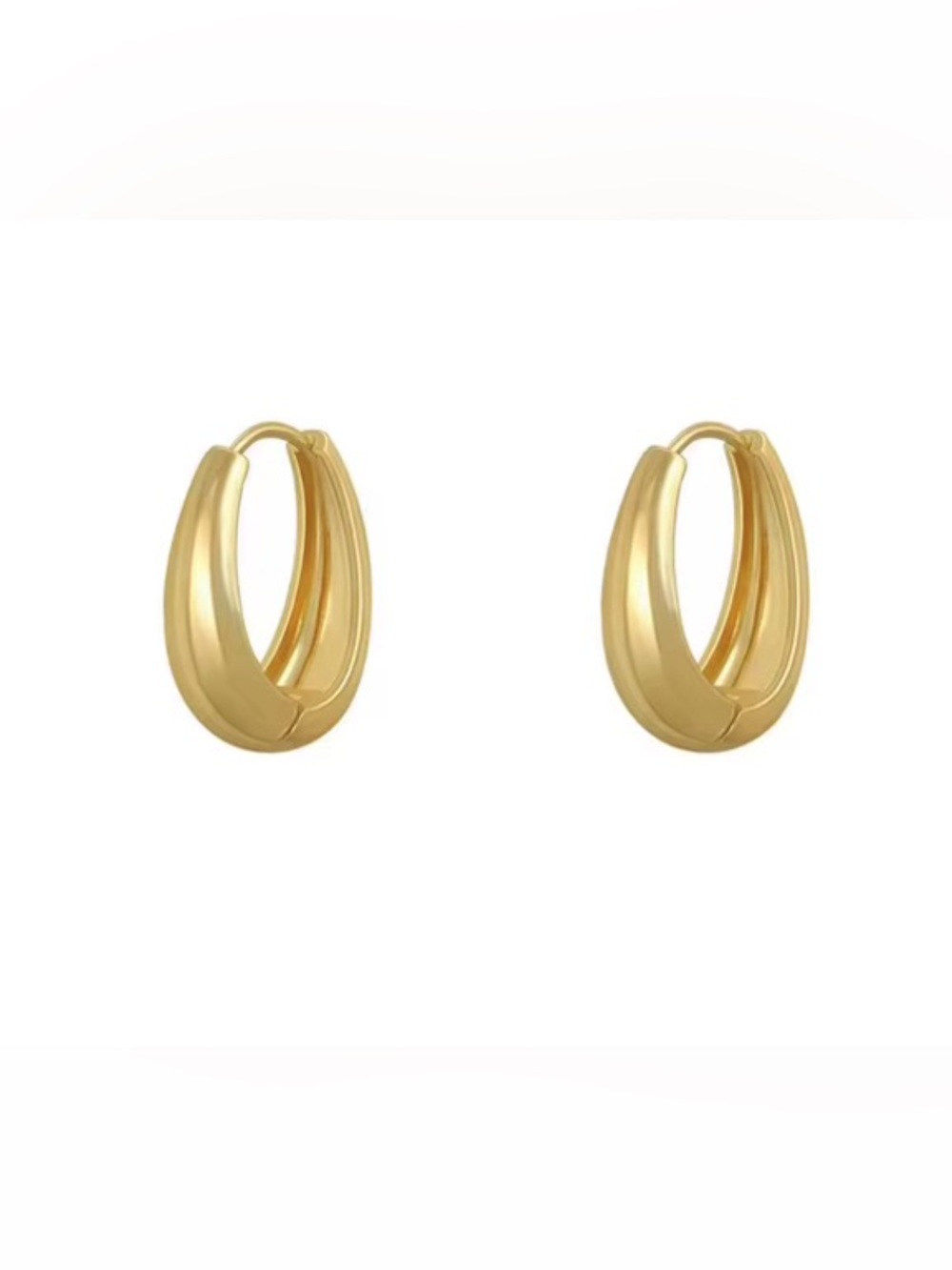 NWT - Gold Chunky Hoop Earrings - Women Jewelry - Picture 3 of 5
